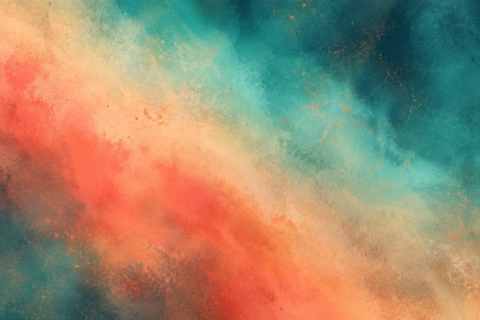 Textured abstract gradient in teal, turquoise, coral and pale sand.